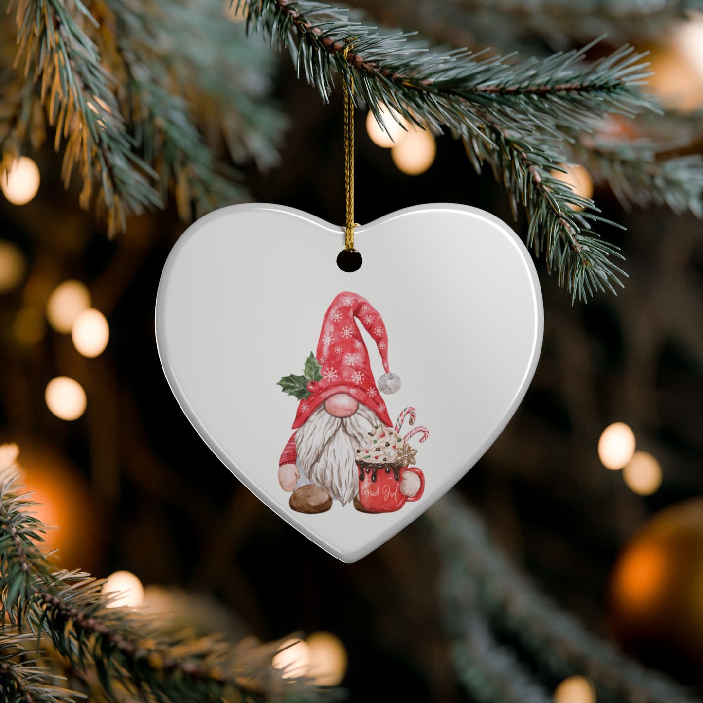 Norwegian Nisse Hot Chocolate Christmas Ornament Norway Nisse God Jul Christmas Ornament Gift Norway