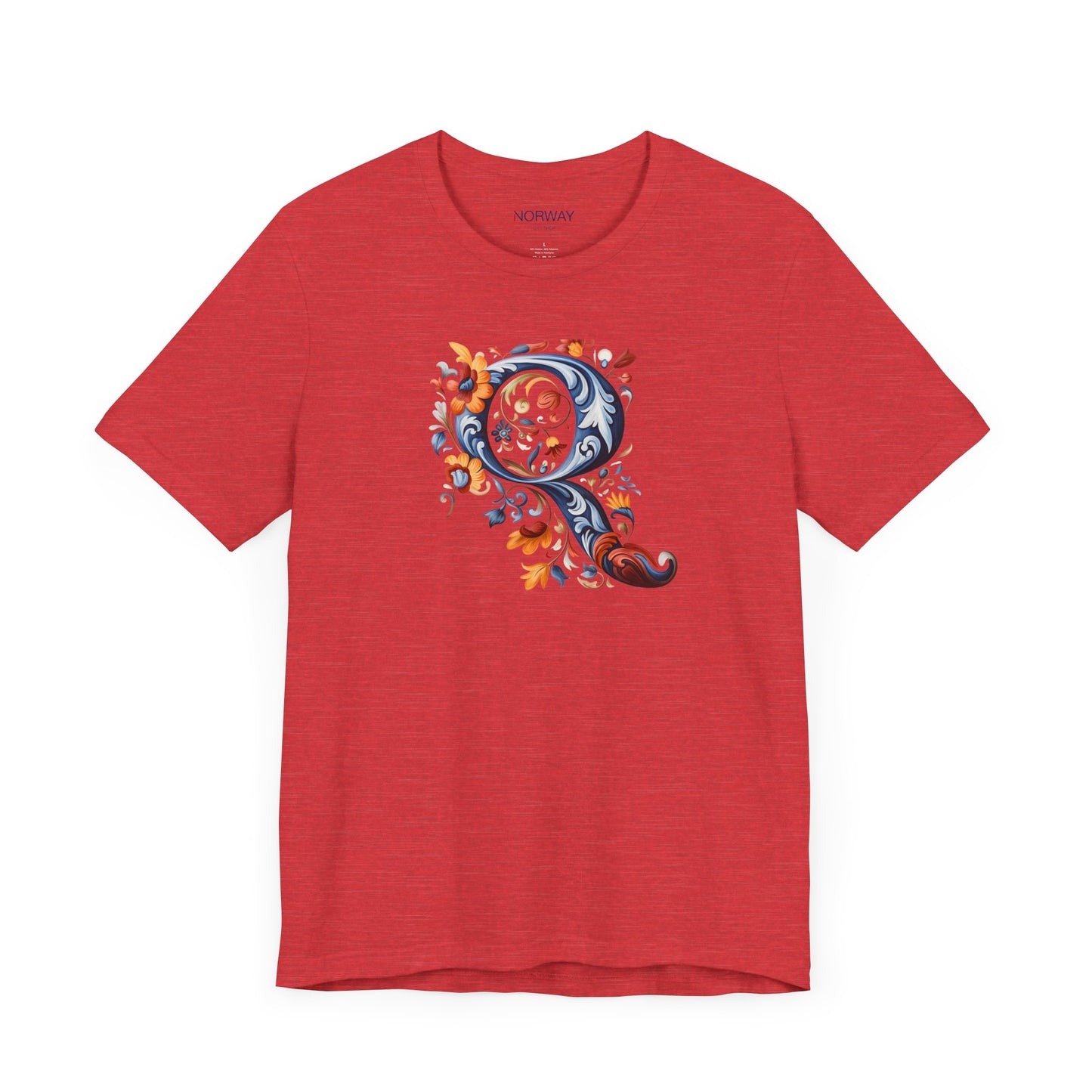 Q Monogram T-Shirt β Rosemaling Norwegian Letter Tee