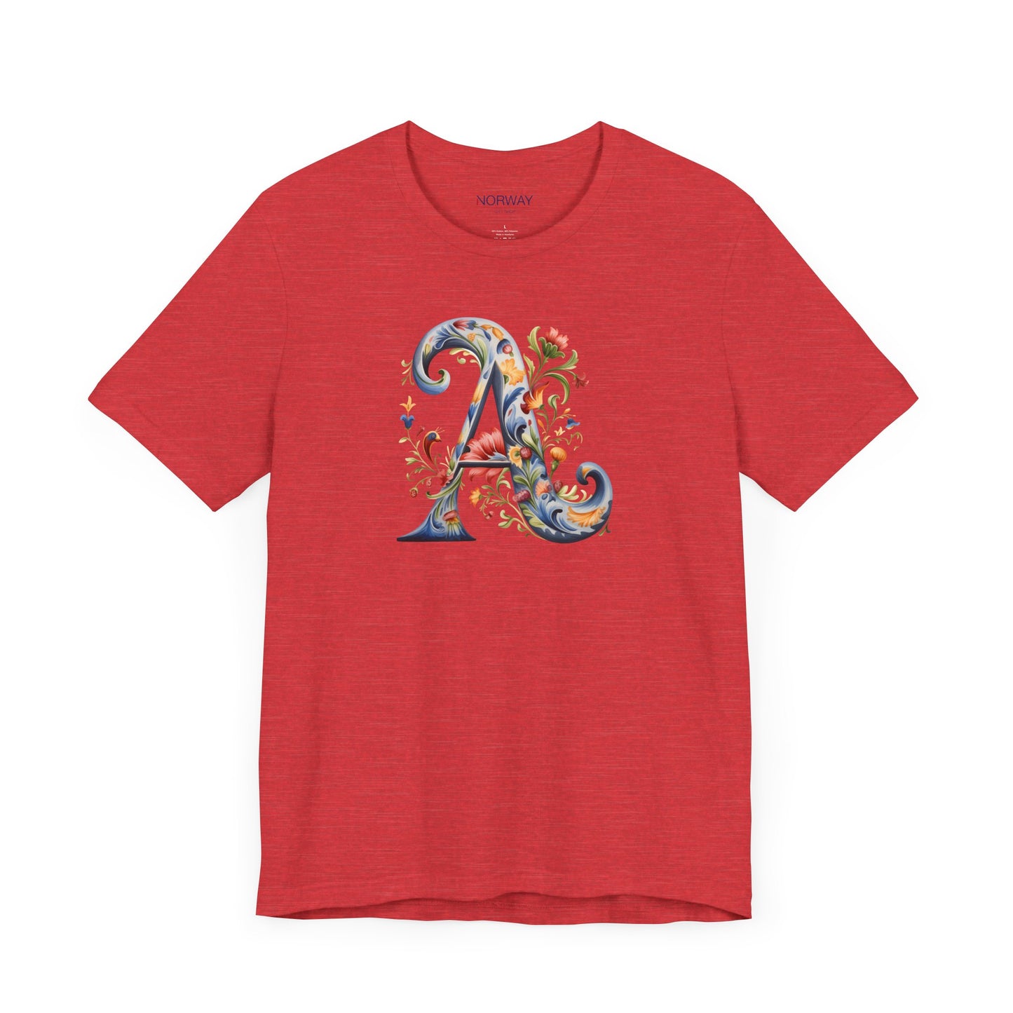 A Monogram T-Shirt β Rosemaling Norwegian Letter Tee