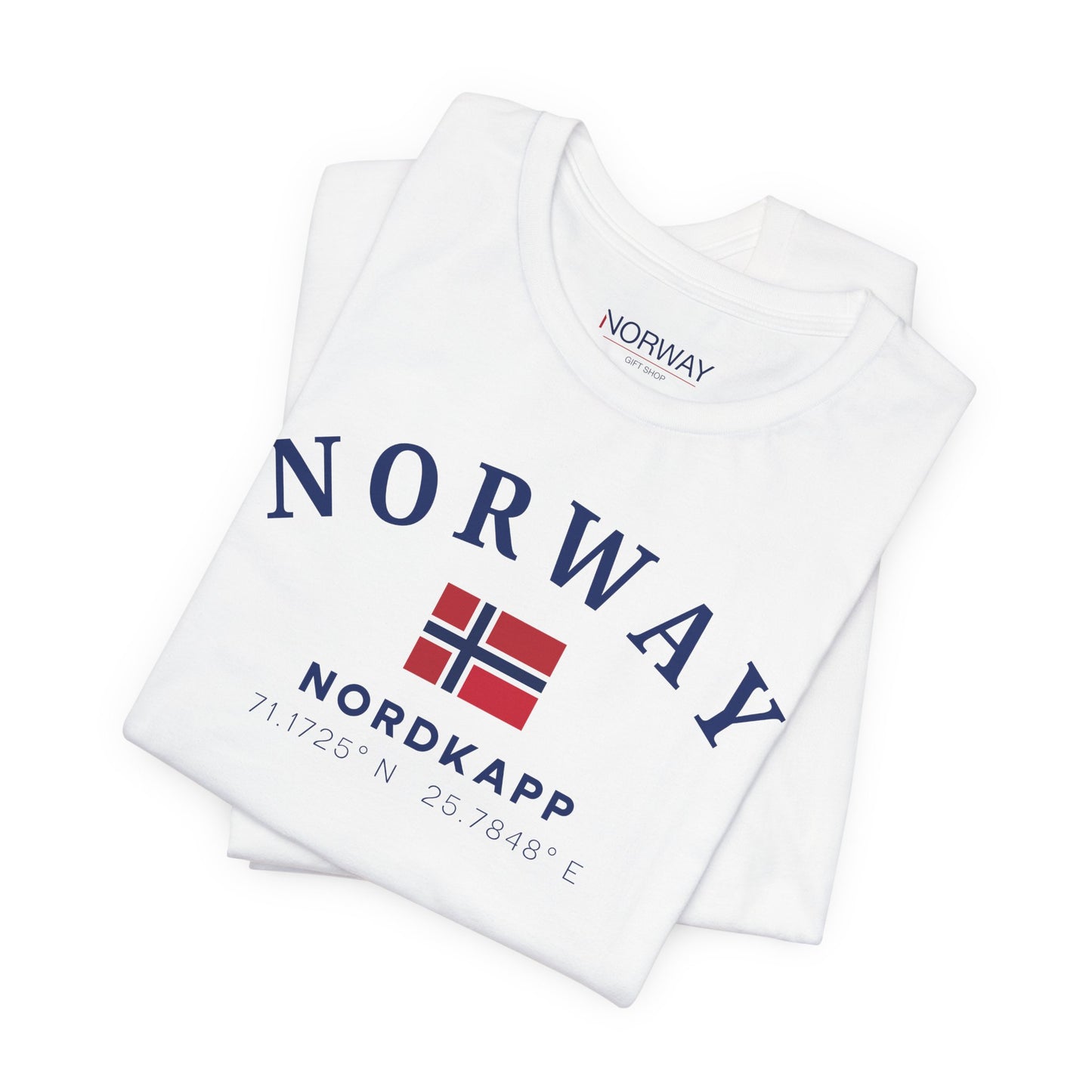 Nordkapp Coordinates – Men’s Norway Flag T-Shirt
