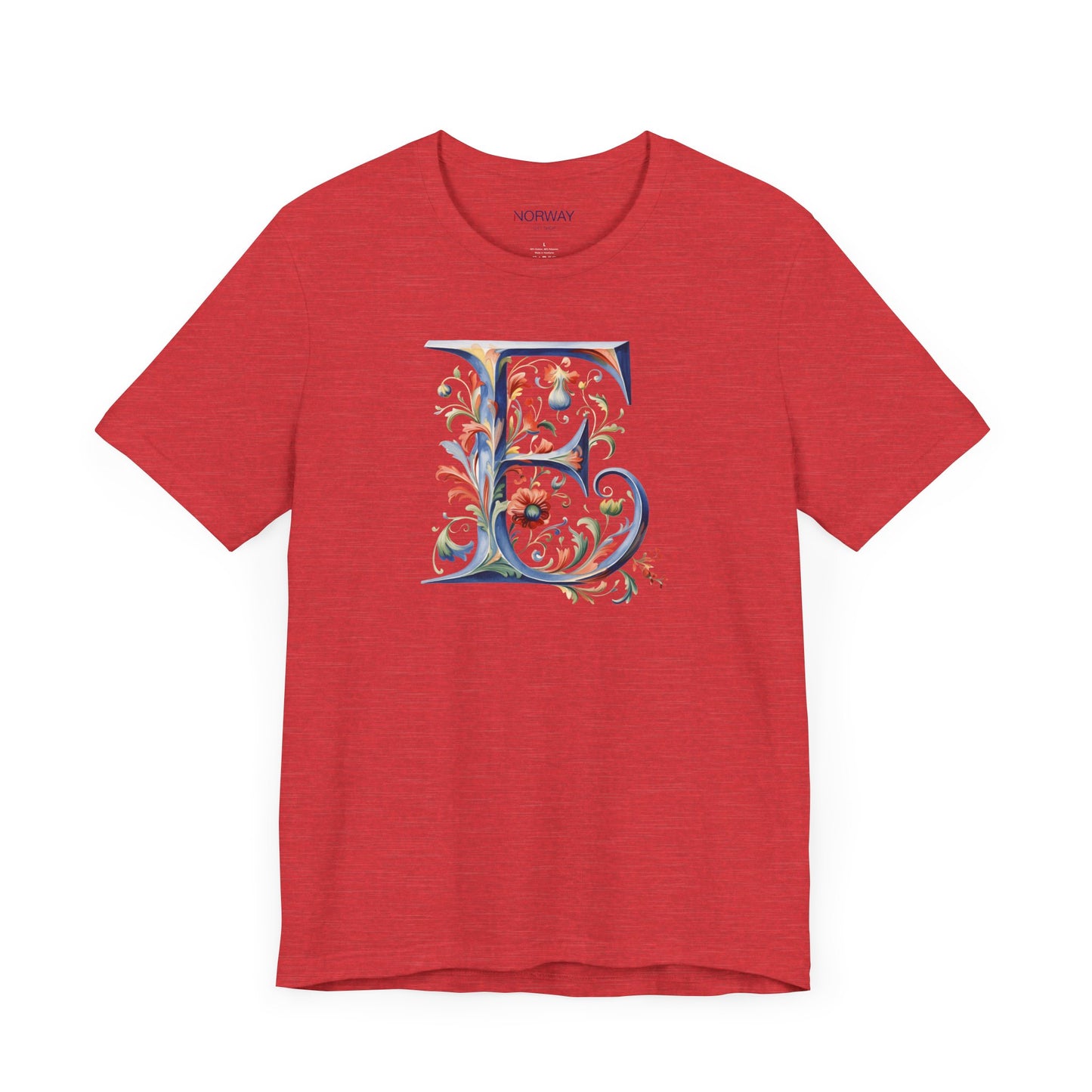 E Monogram T-Shirt β Rosemaling Norwegian Letter Tee