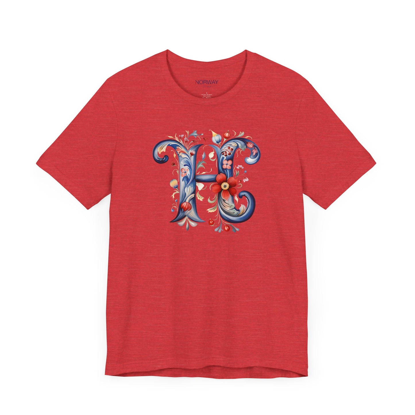H Monogram T-Shirt β Rosemaling Norwegian Letter Tee