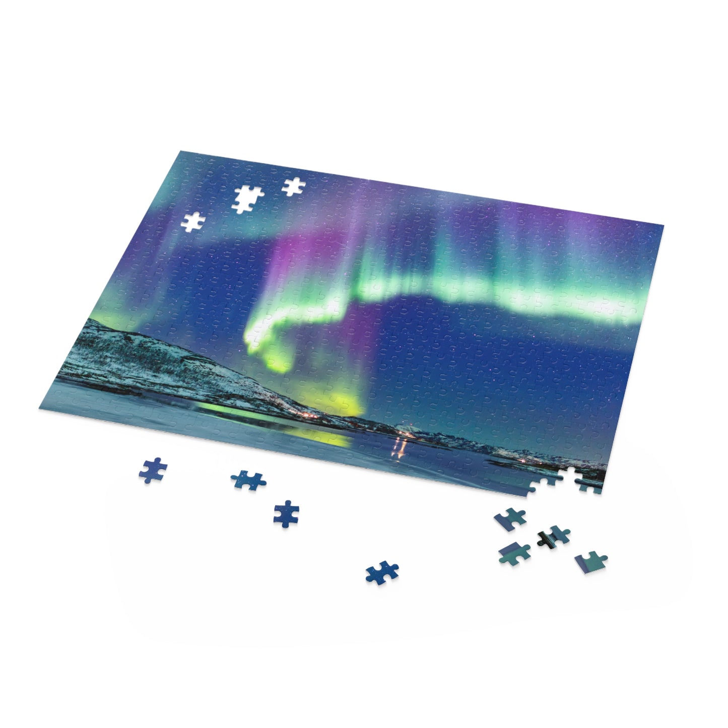 Northern Lights Jigsaw Puzzle Aurora Borealis Puzzle Norway Gift (120, 252, 500-Pieces)