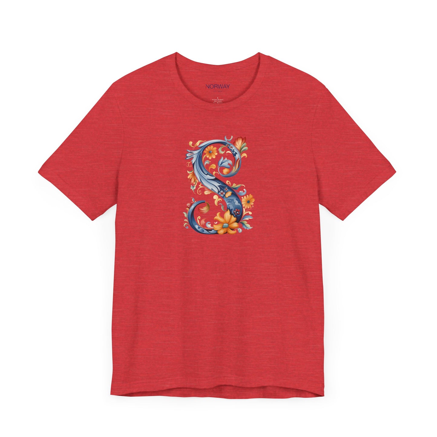 S Monogram T-Shirt β Rosemaling Norwegian Letter Tee