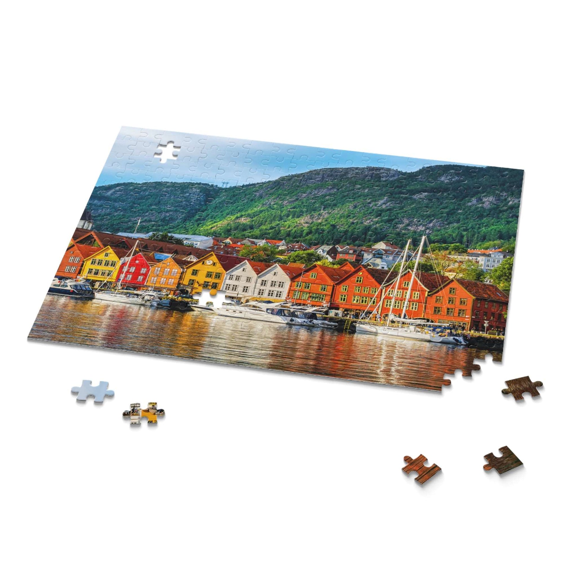 Bergen Jigsaw Puzzle Norway Puzzle Bryggen in Bergen Puzzle (120, 252, 500-Pieces)