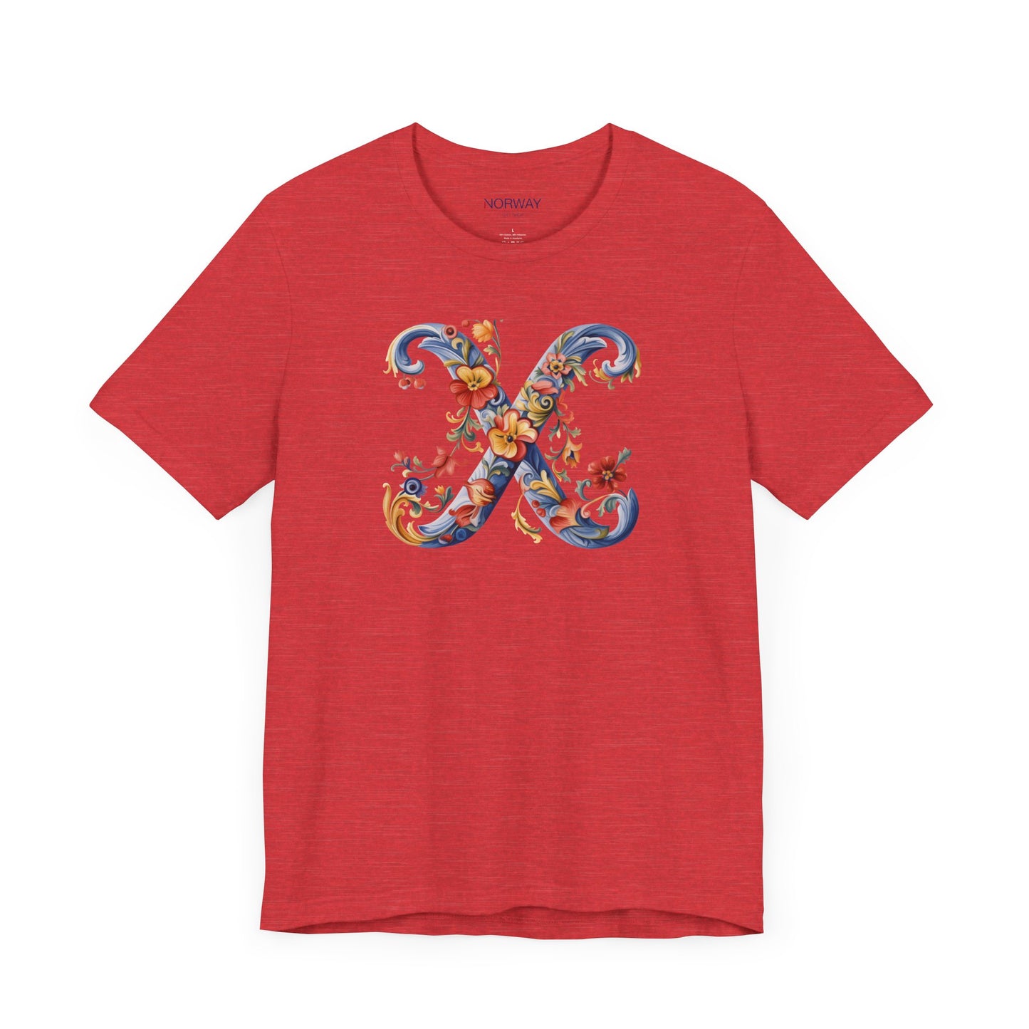 X Monogram T-Shirt β Rosemaling Norwegian Letter Tee