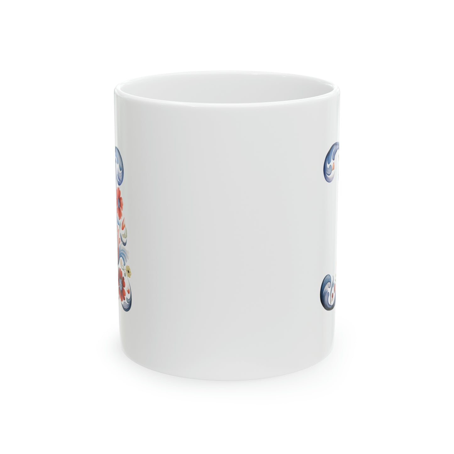 J Norwegian Rosemaling Mug Norway Alphabet Coffee Mug 11oz