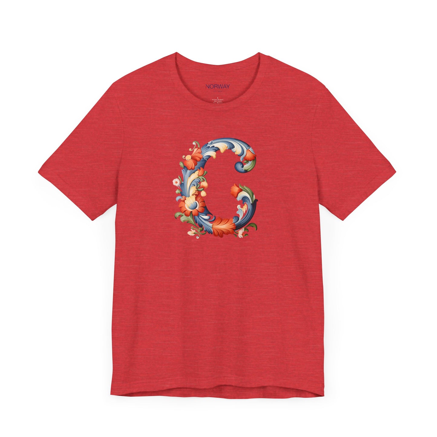 C Monogram T-Shirt β Rosemaling Norwegian Letter Tee