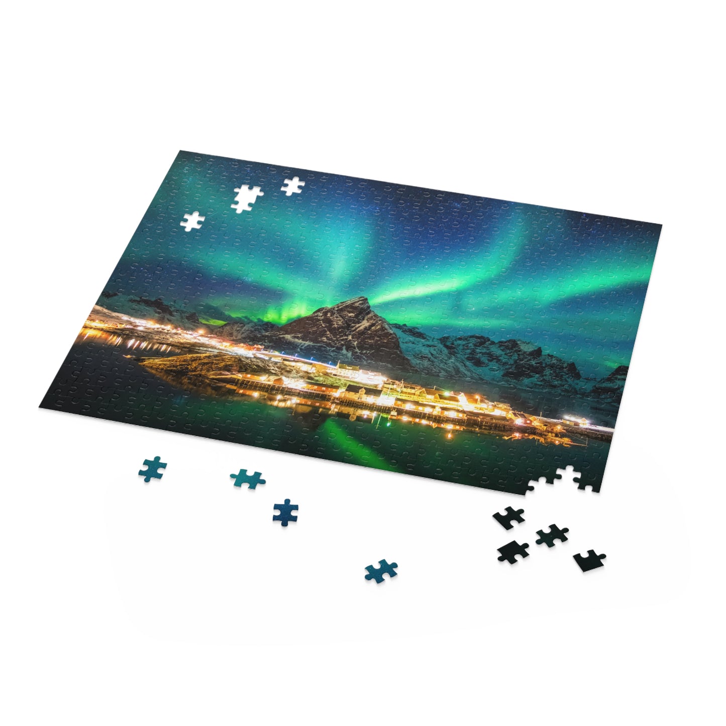 Northern Lights Jigsaw Puzzle Norway Puzzle Aurora Borealis (120, 252, 500-Pieces)