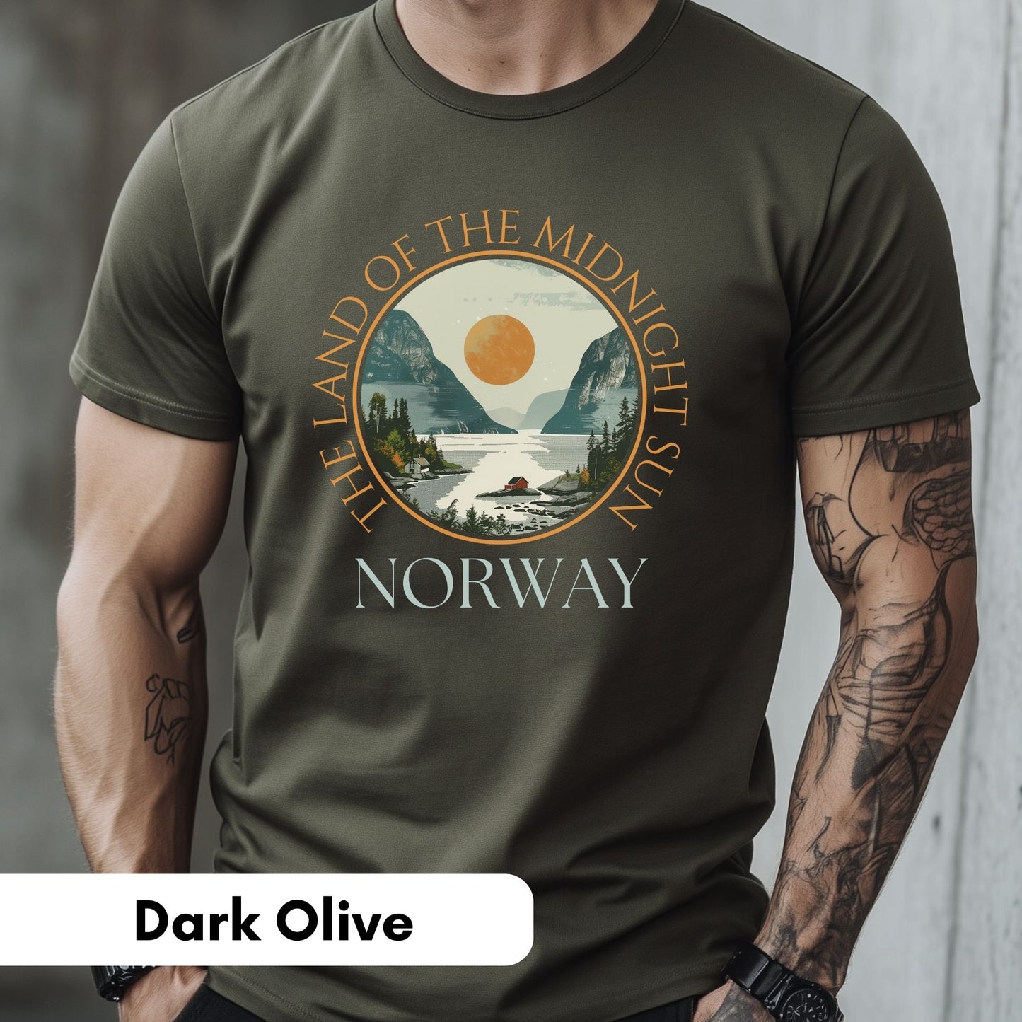 Norway Glow – Men’s Midnight Sun Fjord T-Shirt