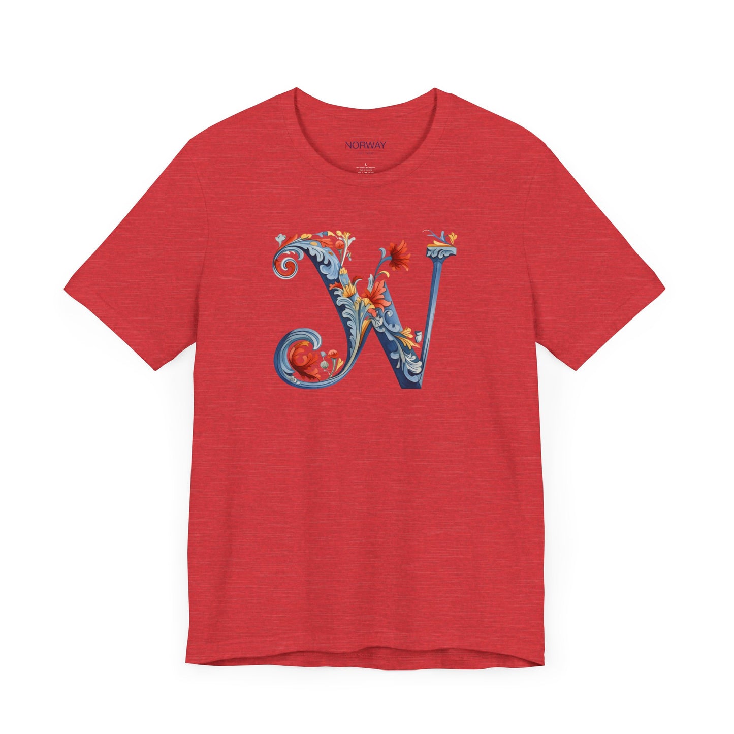 W Monogram T-Shirt β Rosemaling Norwegian Letter Tee