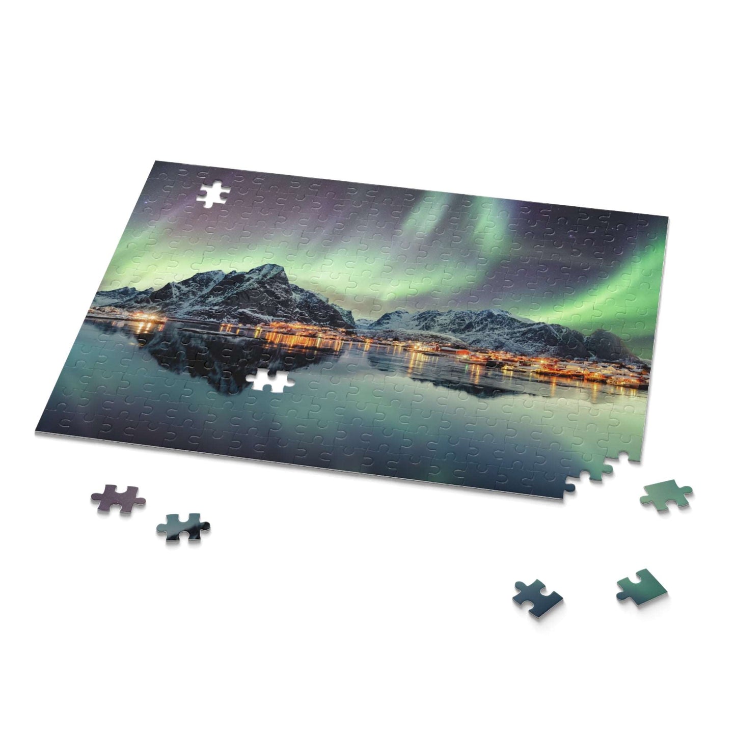 Aurora Borealis Jigsaw Puzzle Norway Puzzle Northern Lights Puzzle (120, 252, 500-Pieces)