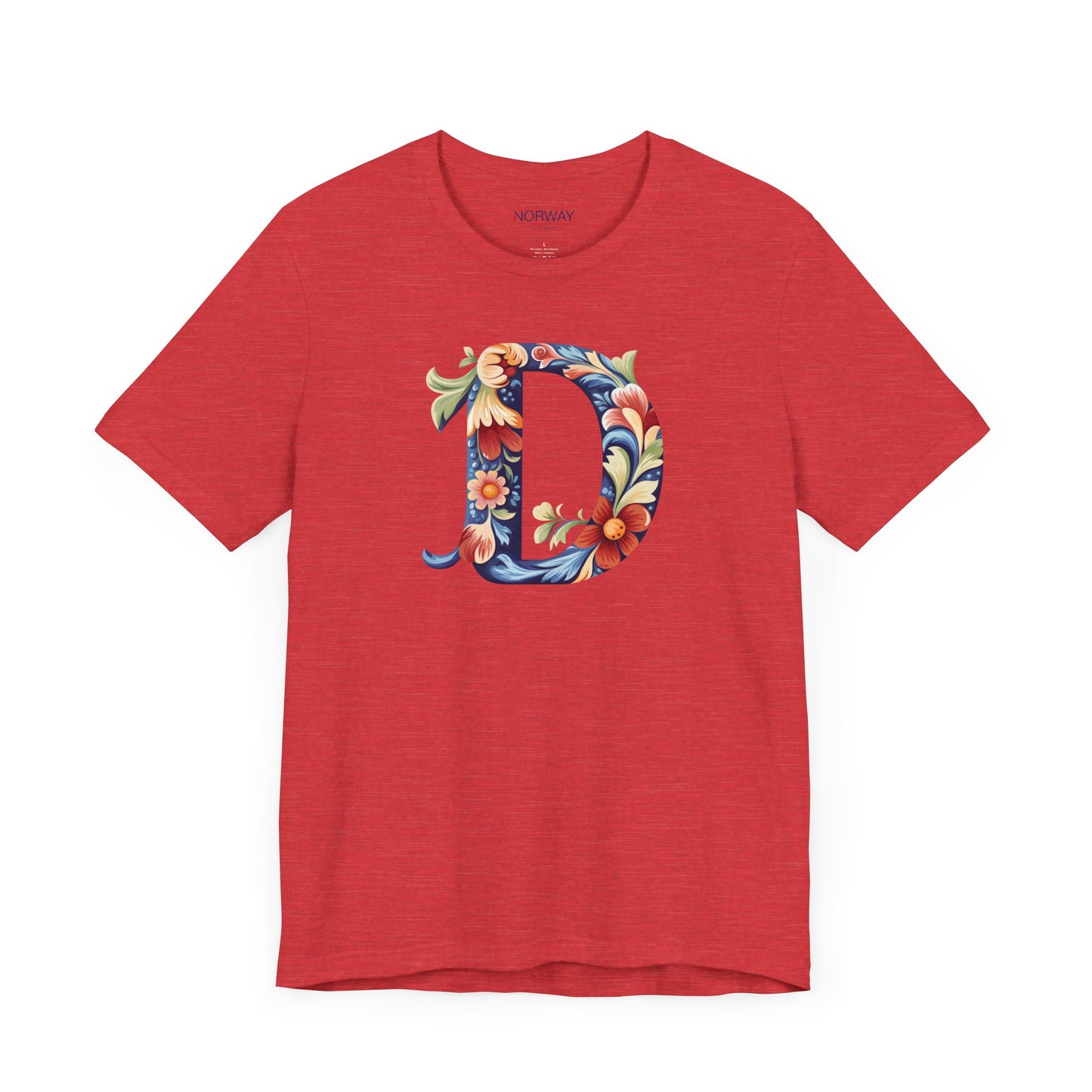 D Monogram T-Shirt β Rosemaling Norwegian Letter Tee