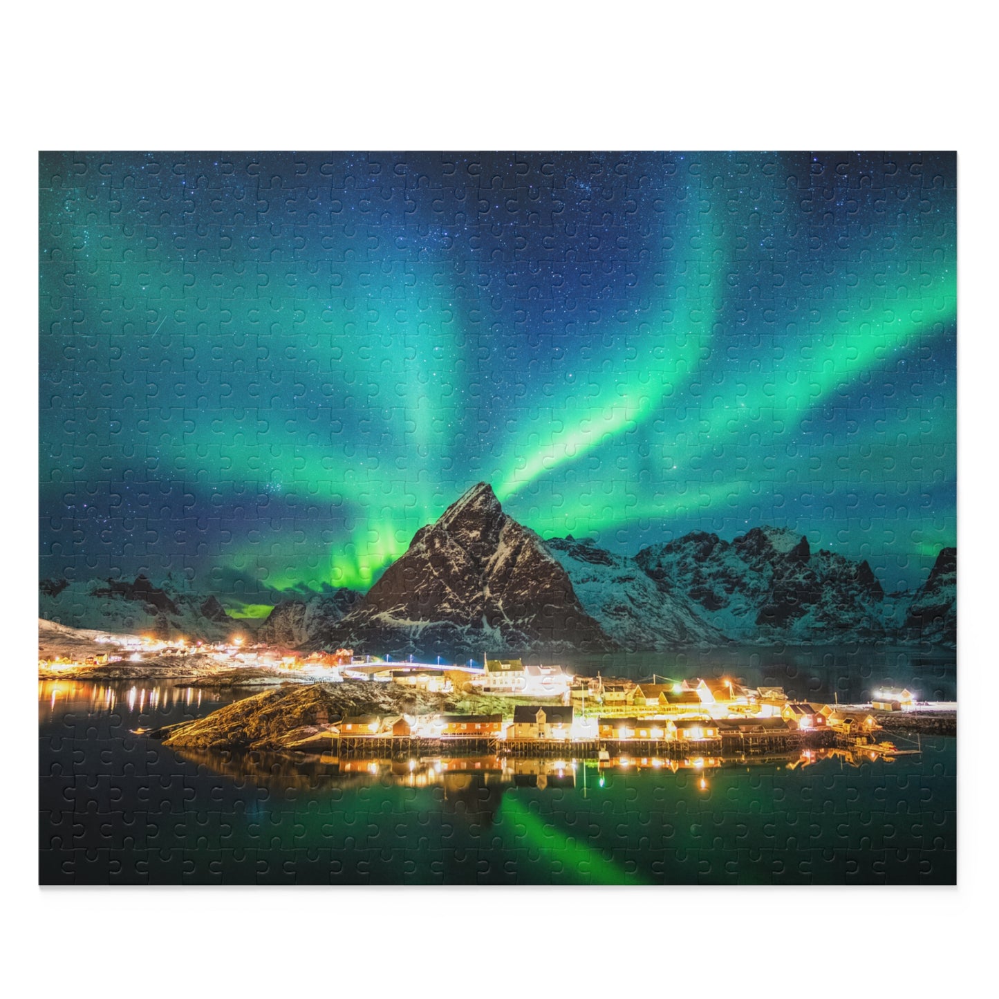 Northern Lights Jigsaw Puzzle Norway Puzzle Aurora Borealis (120, 252, 500-Pieces)
