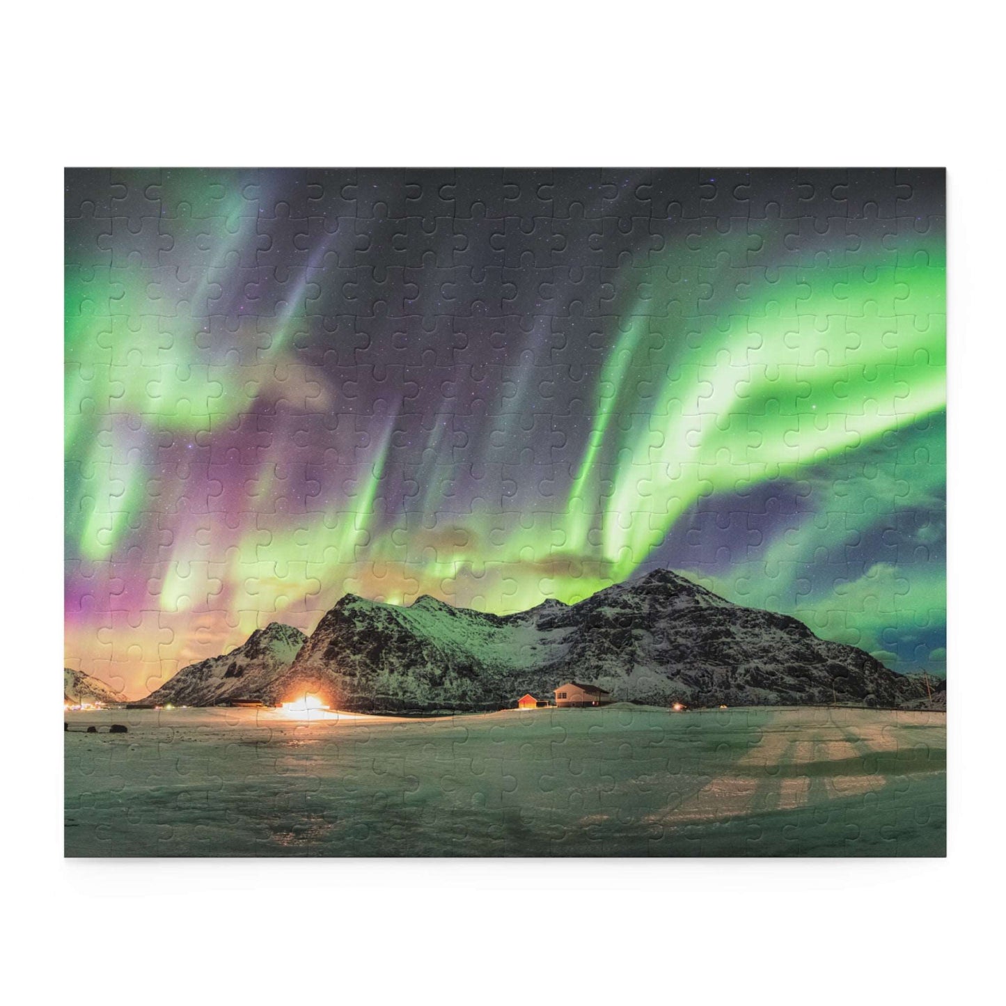 Lofoten Norway Jigsaw Puzzle Northern Lights Puzzle Aurora Borealis (120, 252, 500-Pieces)