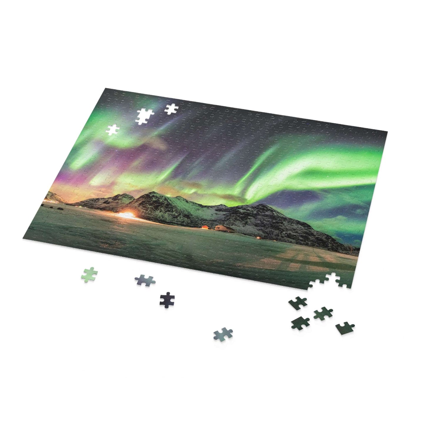 Lofoten Norway Jigsaw Puzzle Northern Lights Puzzle Aurora Borealis (120, 252, 500-Pieces)