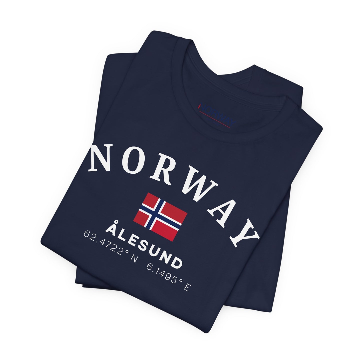 Ålesund Coordinates – Men’s Norway Flag T-Shirt