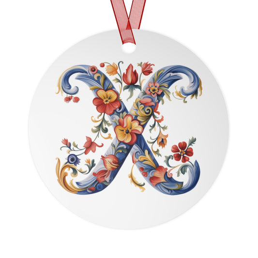 X Rosemaling Christmas Ornament Norwegian Family Ornament