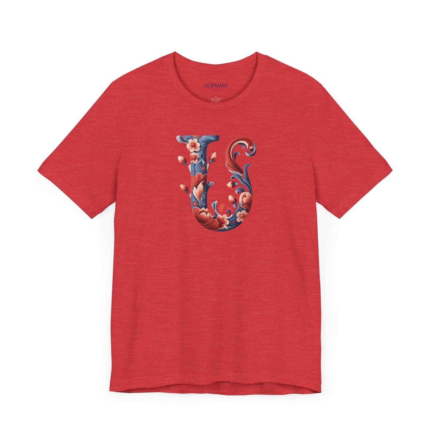 U Monogram T-Shirt β Rosemaling Norwegian Letter Tee