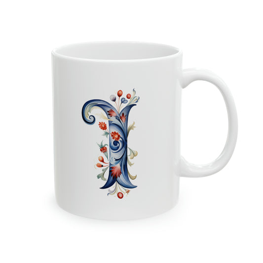 I Norwegian Rosemaling Mug Norway Alphabet Coffee Mug 11oz