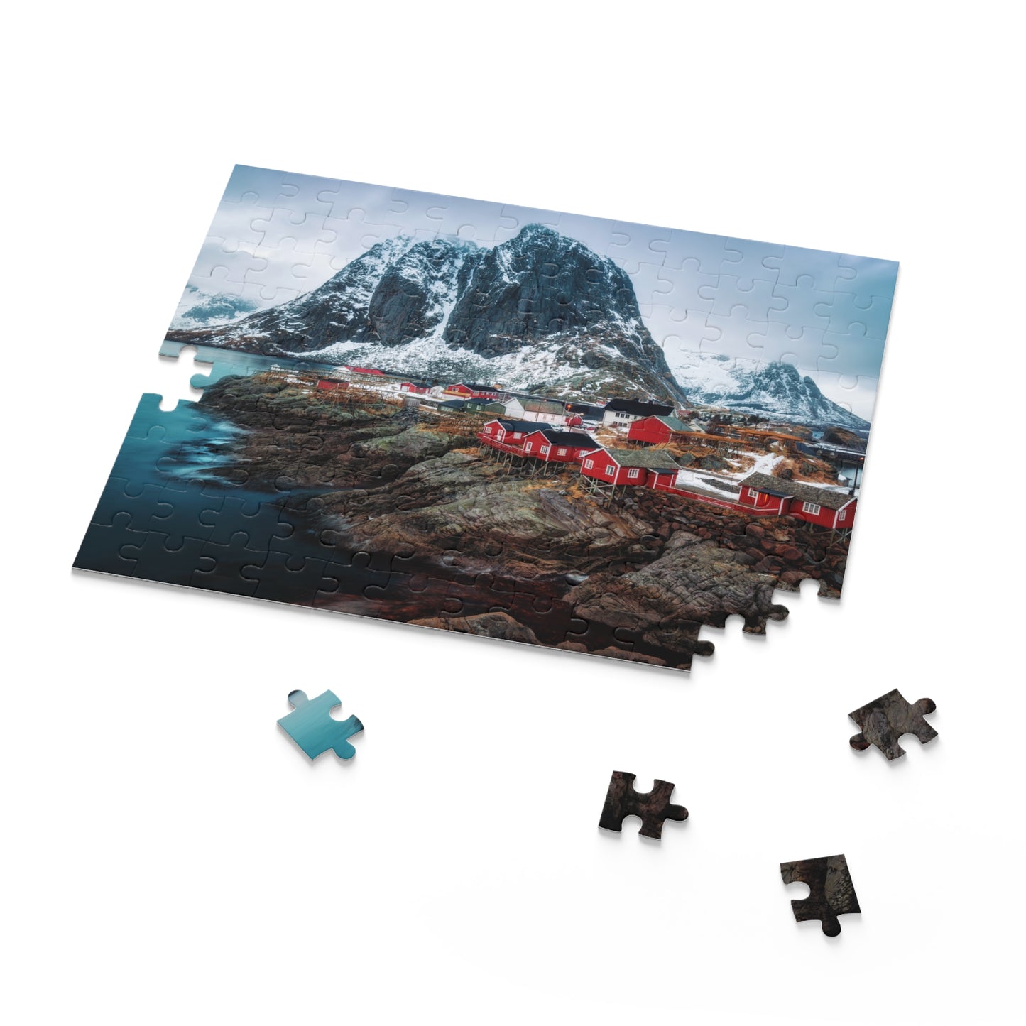 Reine Norway Jigsaw Puzzle Norwegian Photo Puzzle Gift Box(120, 252, 500-Pieces)
