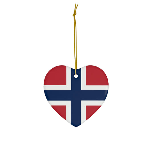 Norway Flag Heart Ornament Norway Heart Norway Christmas Decorations