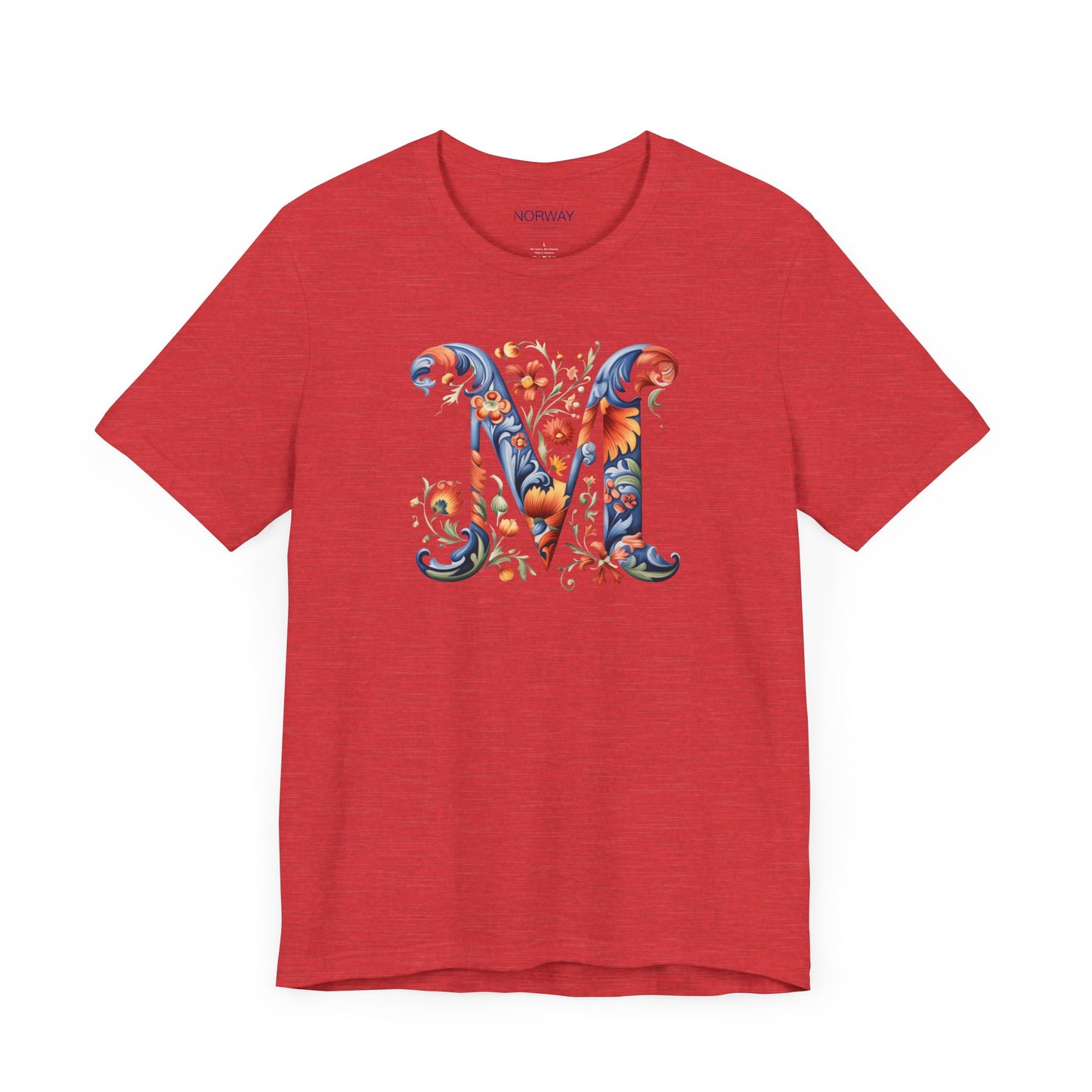 M Monogram T-Shirt β Rosemaling Norwegian Letter Tee