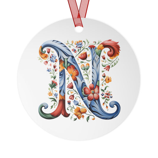 N Rosemaling Christmas Ornament Norwegian Family Ornament