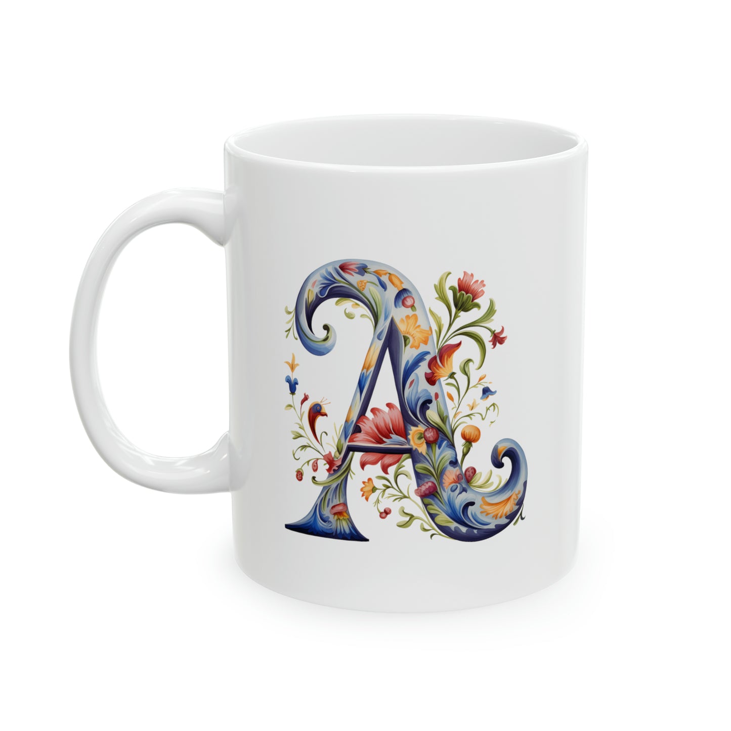 A Norwegian Rosemaling Mug Norway Alphabet Coffee Mug 11oz