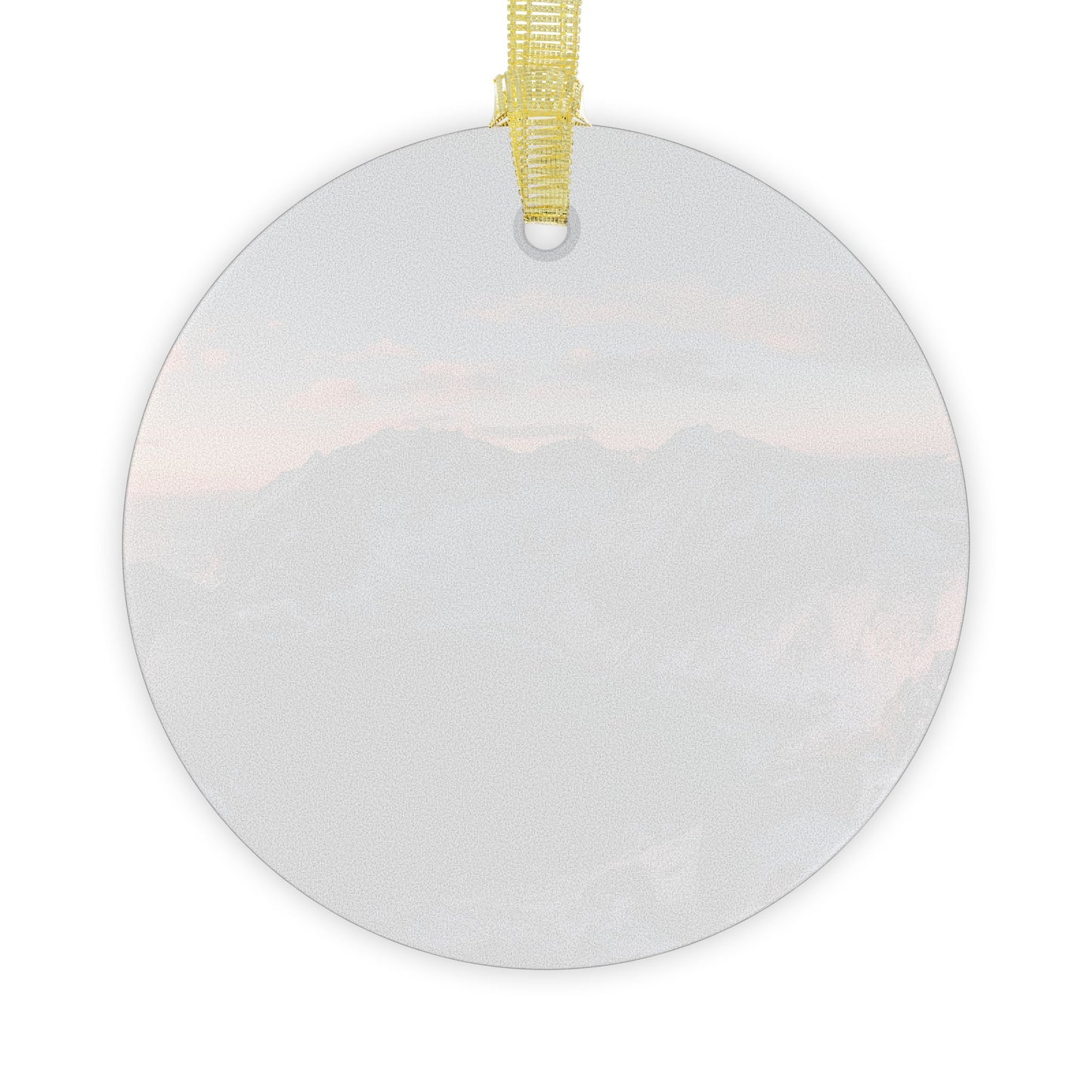 Norwegian Glass Christmas Ornament Mountain Sunset Design, Beveled Glass, Elegant Holiday Decor Gift