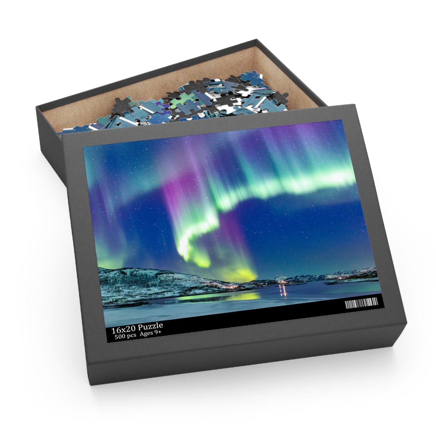 Northern Lights Jigsaw Puzzle Aurora Borealis Puzzle Norway Gift (120, 252, 500-Pieces)