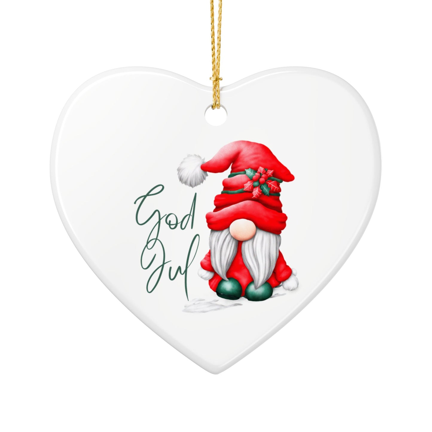God Jul Norwegian Christmas Nisse Ceramic Ornament Norway Nisse Christmas Ornament Gift Norway
