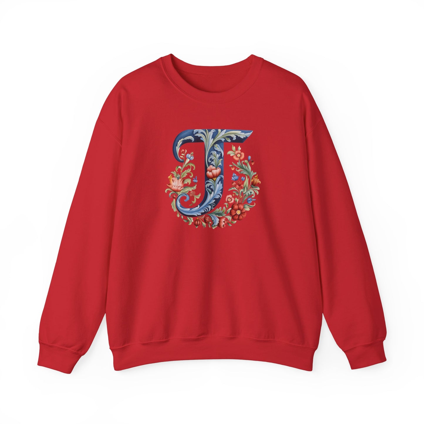 Monogram T Sweatshirt Norwegian Rosemaling Letter T Monogram Sweatshirt