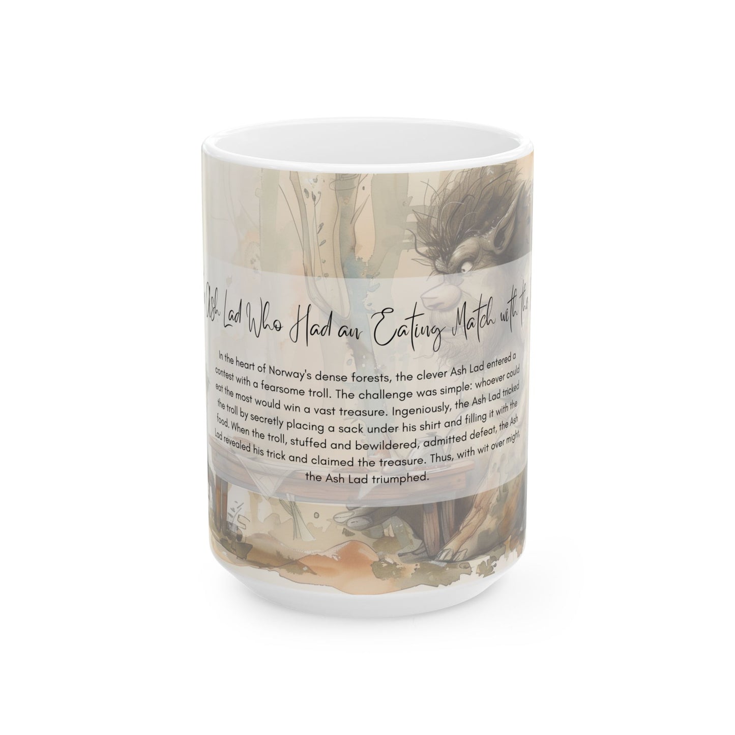 The Ash Lad Who Had an Eating Match with the Troll Mug Fairytale Mug (11oz, 15oz) Christmas Gift
