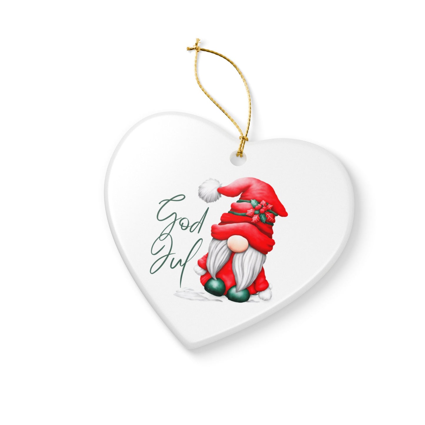 God Jul Norwegian Christmas Nisse Ceramic Ornament Norway Nisse Christmas Ornament Gift Norway
