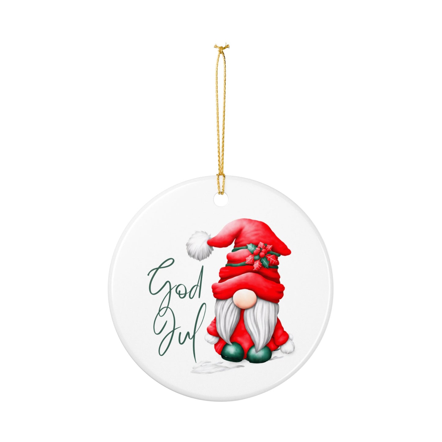 God Jul Norwegian Christmas Nisse Ceramic Ornament Norway Nisse Christmas Ornament Gift Norway