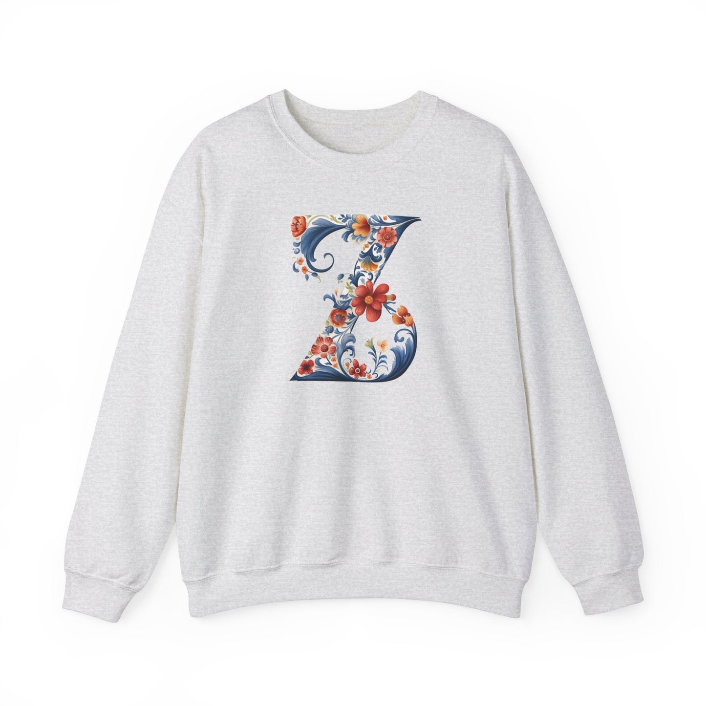 Monogram Z Sweatshirt Norwegian Rosemaling Letter Z Monogram Sweatshirt