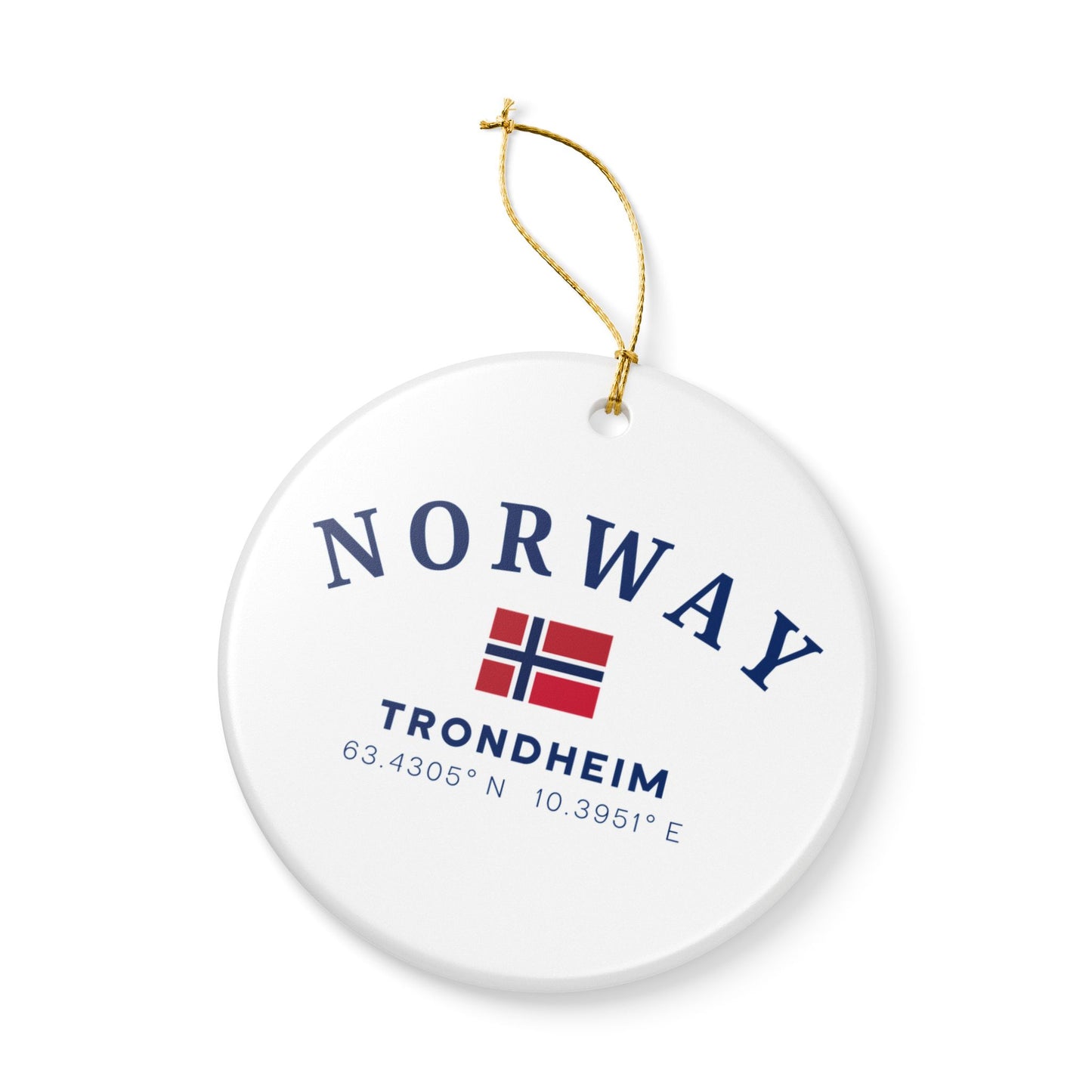 Personalized Trondheim Norway Ceramic Ornament – Norwegian Travel Souvenir