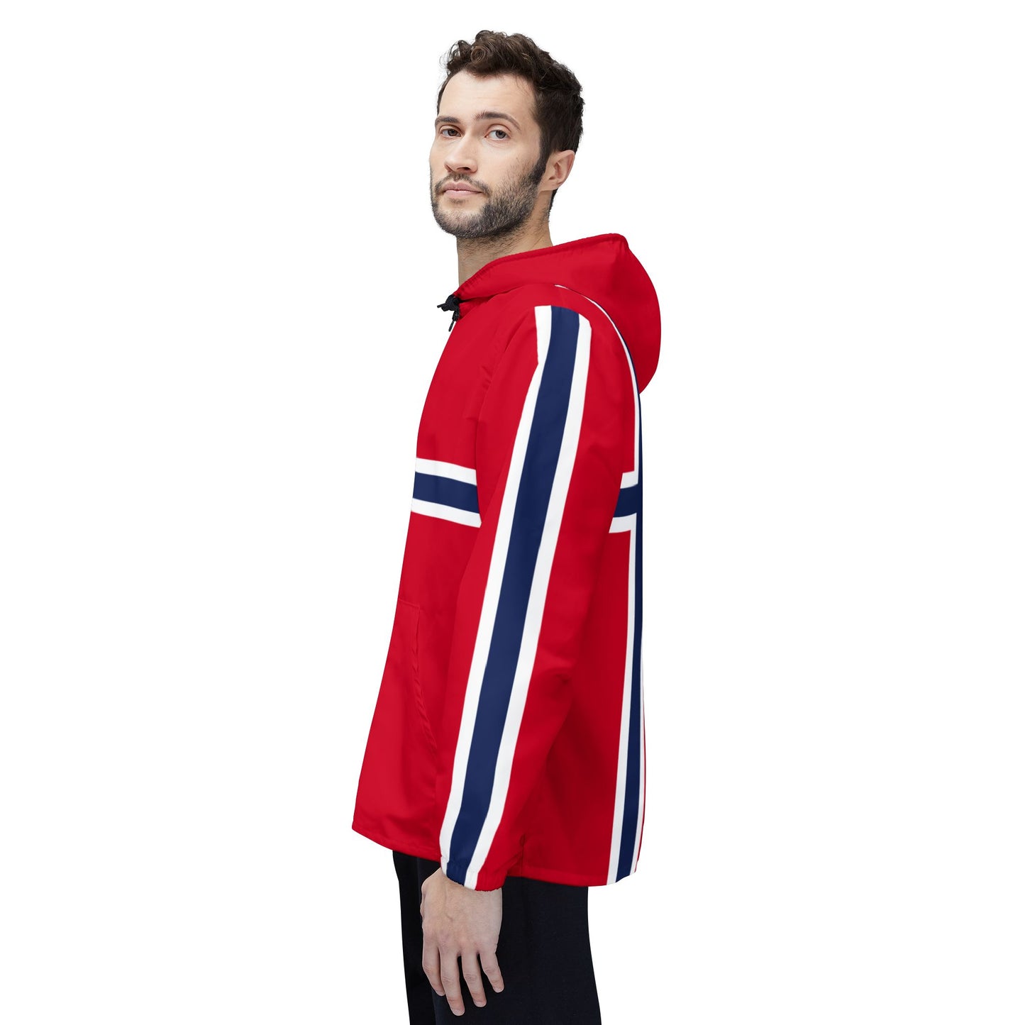 Norway Windbreaker Jacket Norwegian Flag Jacket Unisex Rain Jacket Norway Gift Nordic Sports Jacket Soccer Fan Jacket