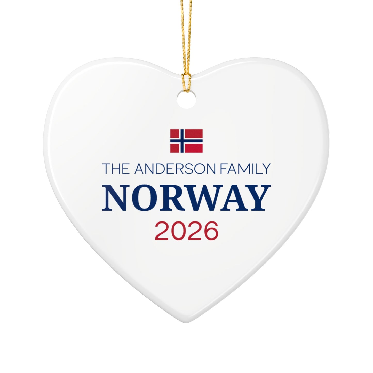 Personalized Trondheim Norway Ceramic Ornament – Norwegian Travel Souvenir