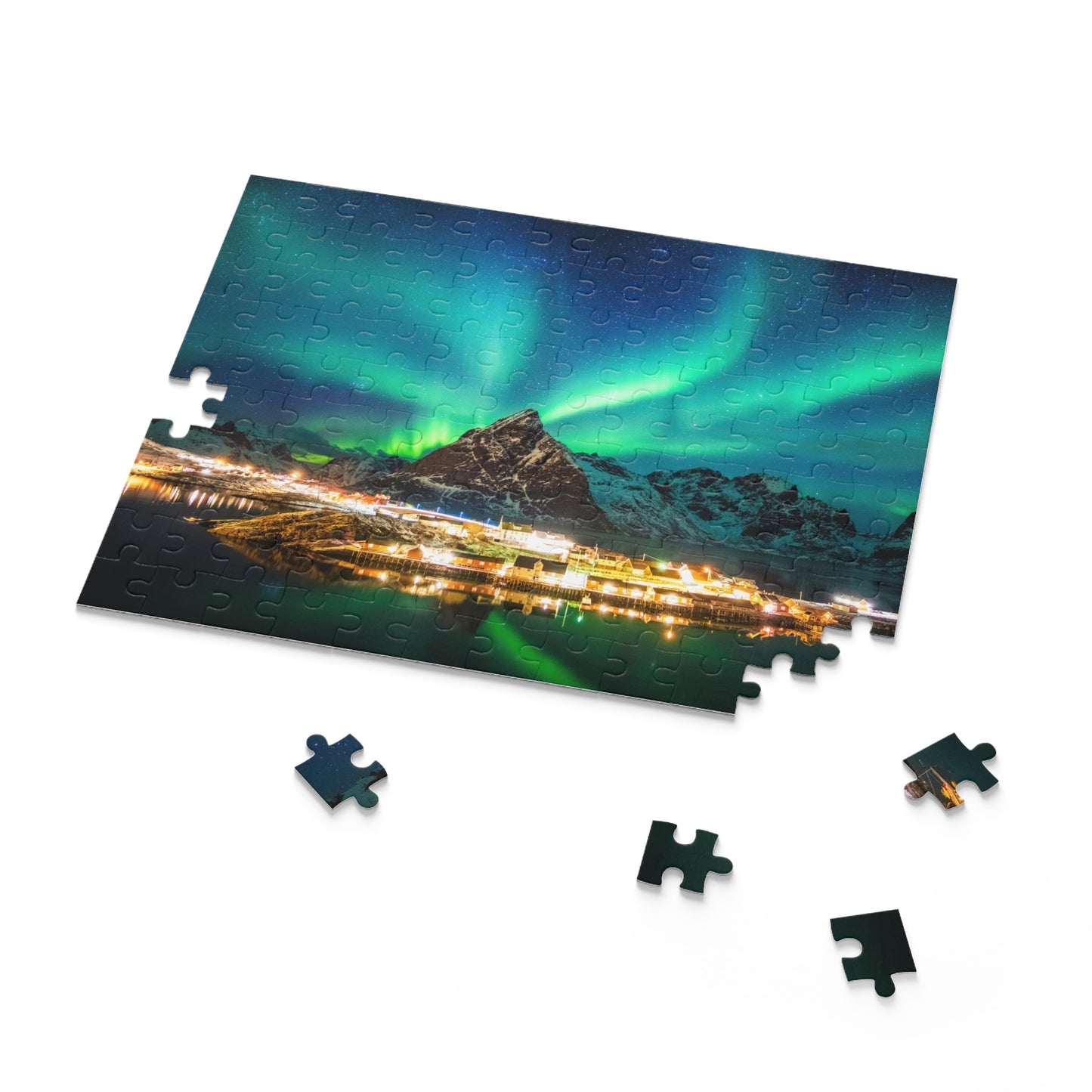 Northern Lights Jigsaw Puzzle Norway Puzzle Aurora Borealis (120, 252, 500-Pieces)