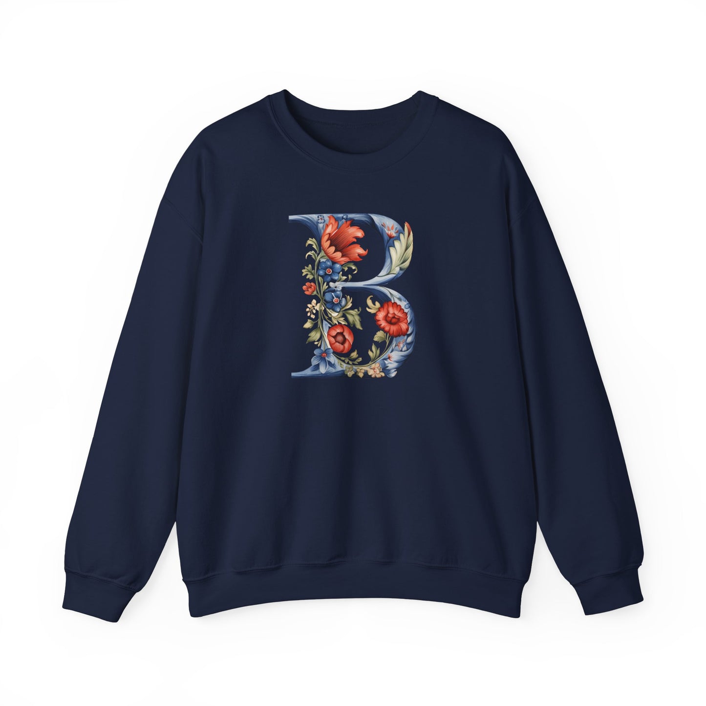 Monogram B Sweatshirt Norwegian Rosemaling Letter B Monogram Sweatshirt