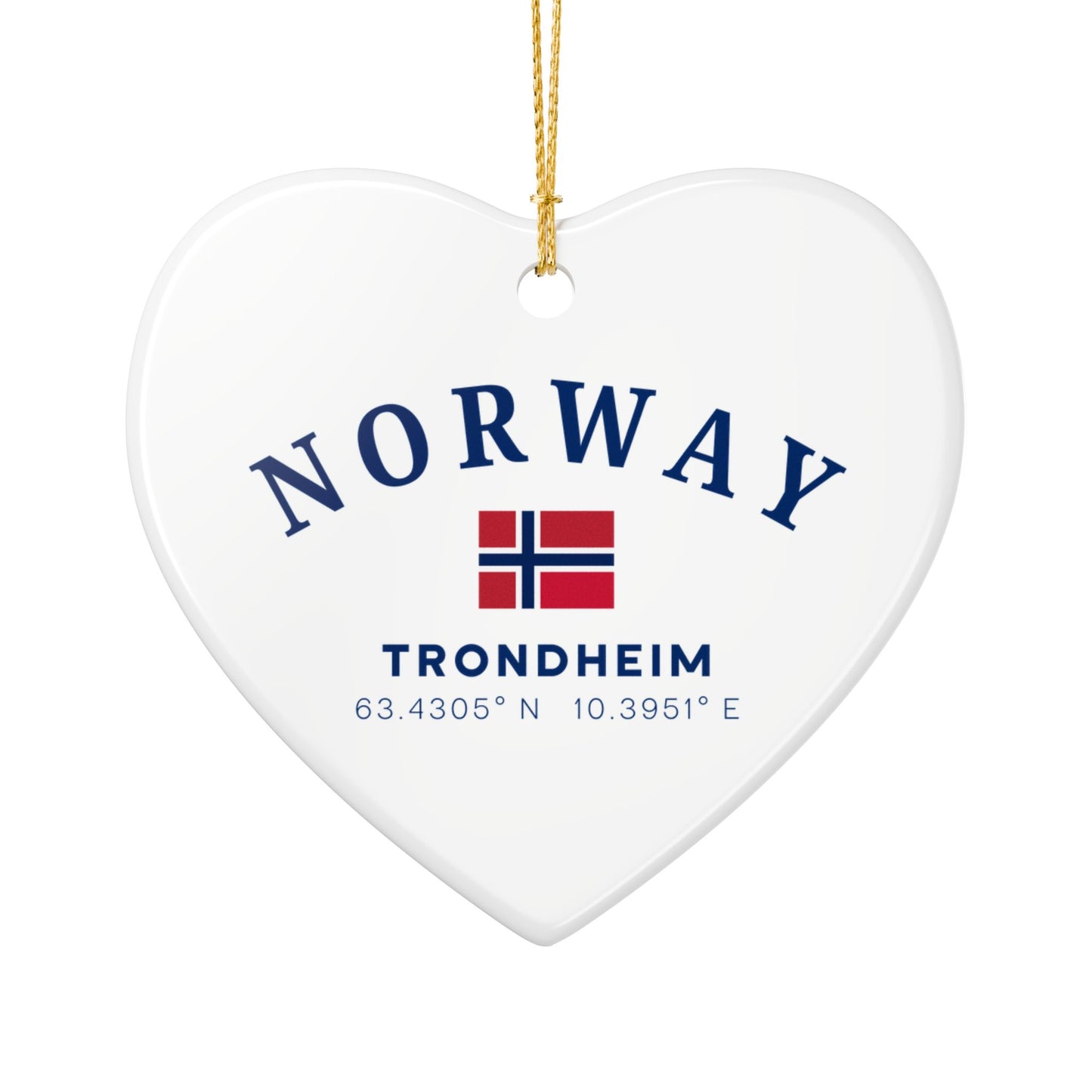 Personalized Trondheim Norway Ceramic Ornament – Norwegian Travel Souvenir