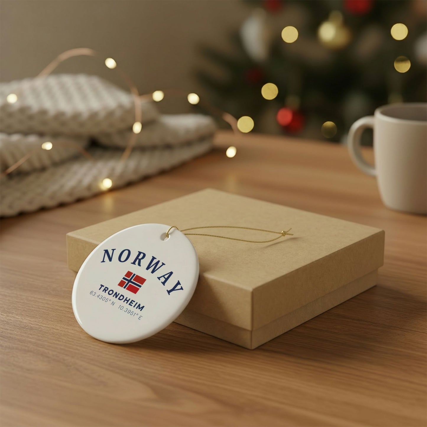 Personalized Trondheim Norway Ceramic Ornament – Norwegian Travel Souvenir