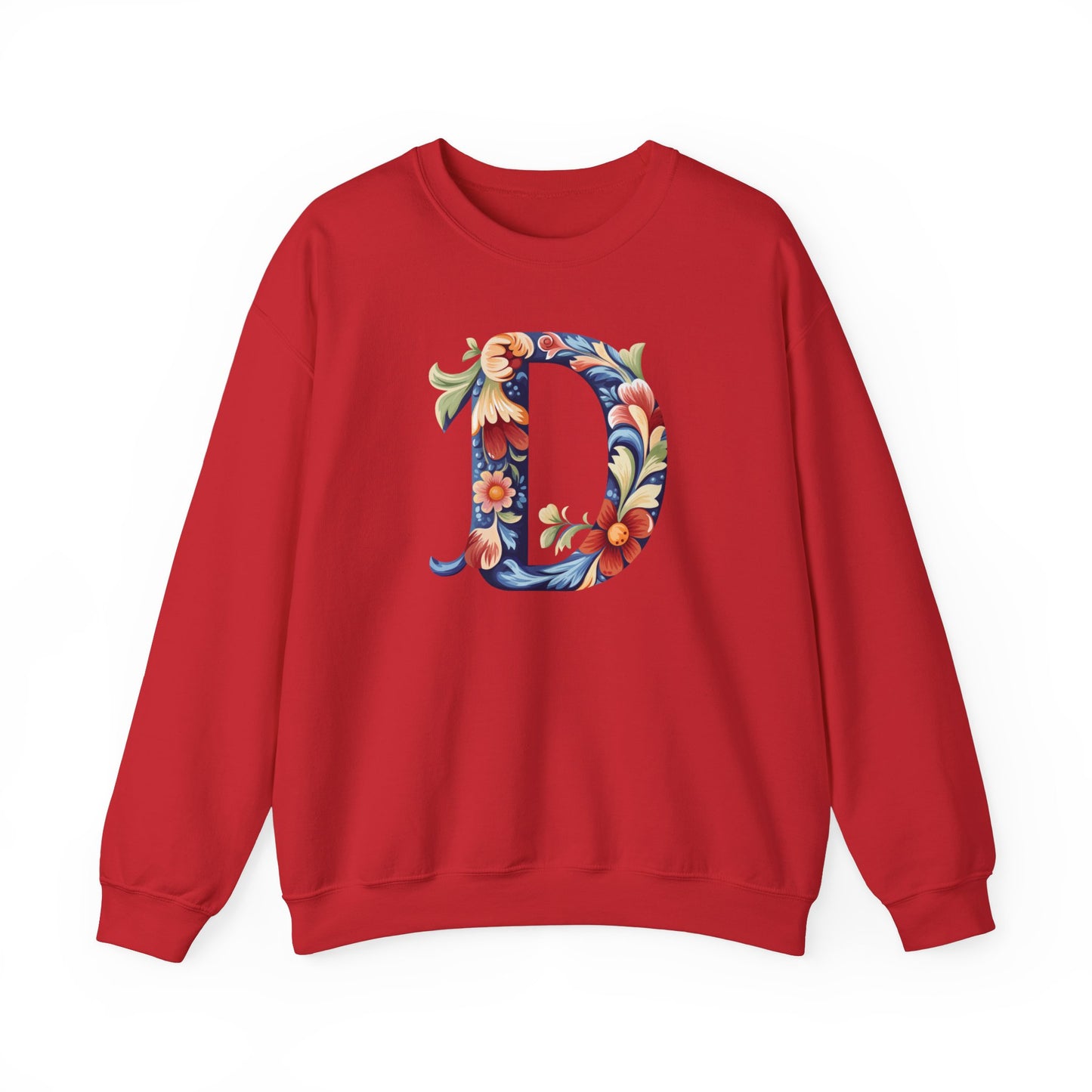 Monogram D Sweatshirt Norwegian Rosemaling Letter D Monogram Sweatshirt