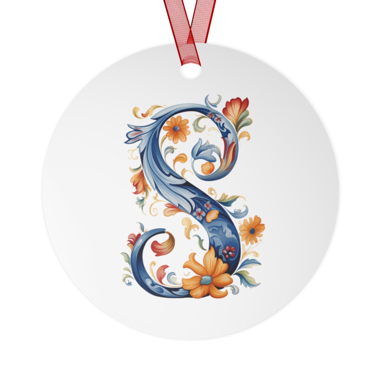 S Rosemaling Christmas Ornament Norwegian Family Ornament