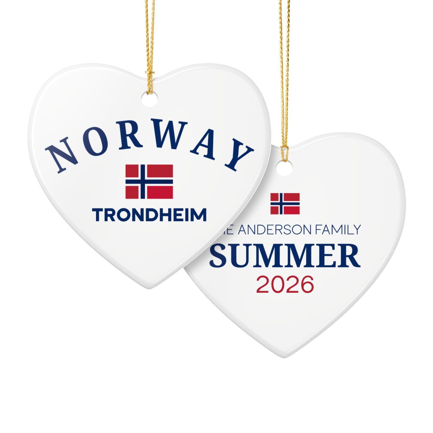 Copy of Personalized Trondheim Norway Ceramic Ornament – Norwegian Travel Souvenir
