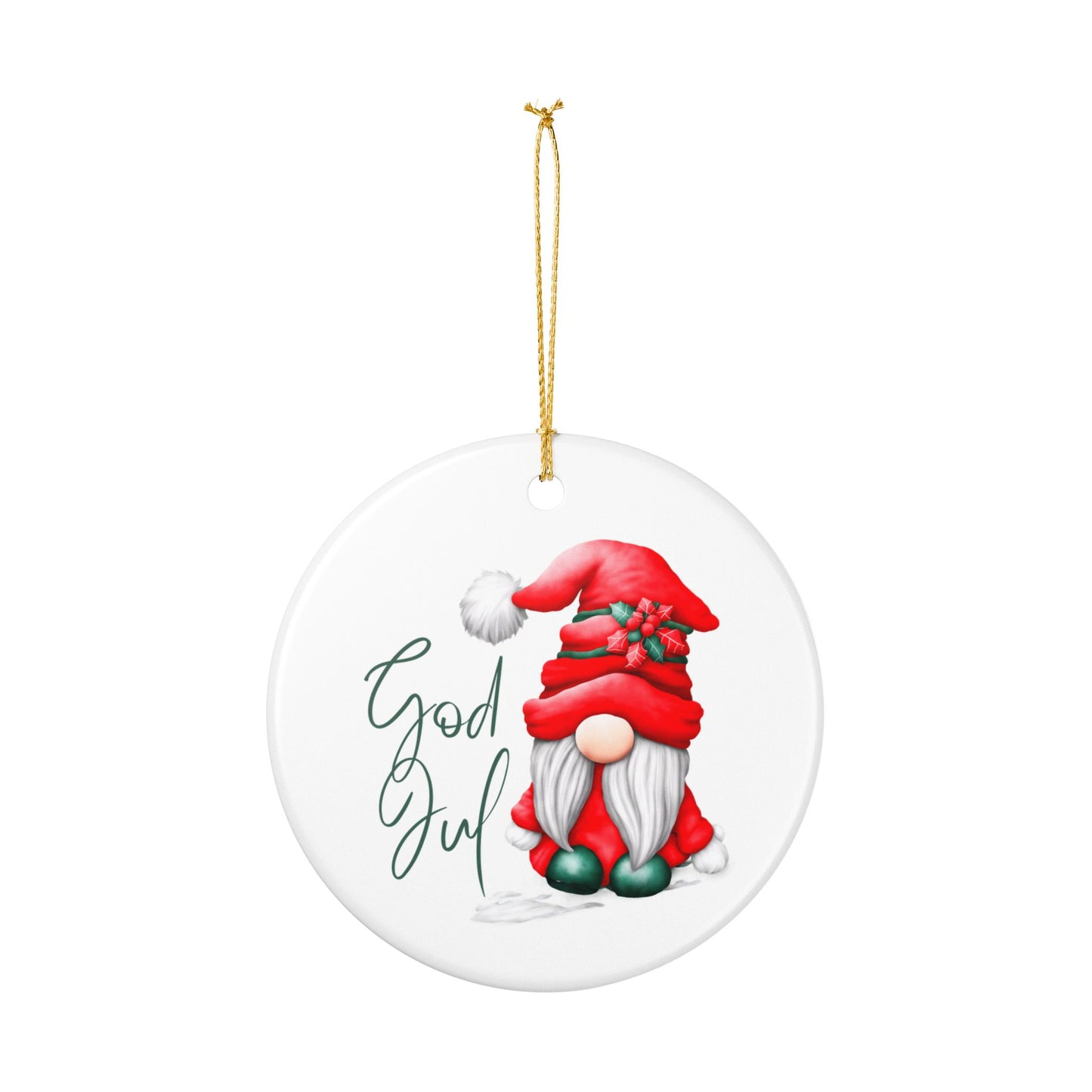 God Jul Norwegian Christmas Nisse Ceramic Ornament Norway Nisse Christmas Ornament Gift Norway