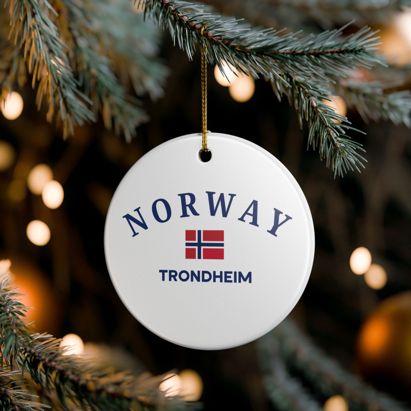 Copy of Personalized Trondheim Norway Ceramic Ornament – Norwegian Travel Souvenir