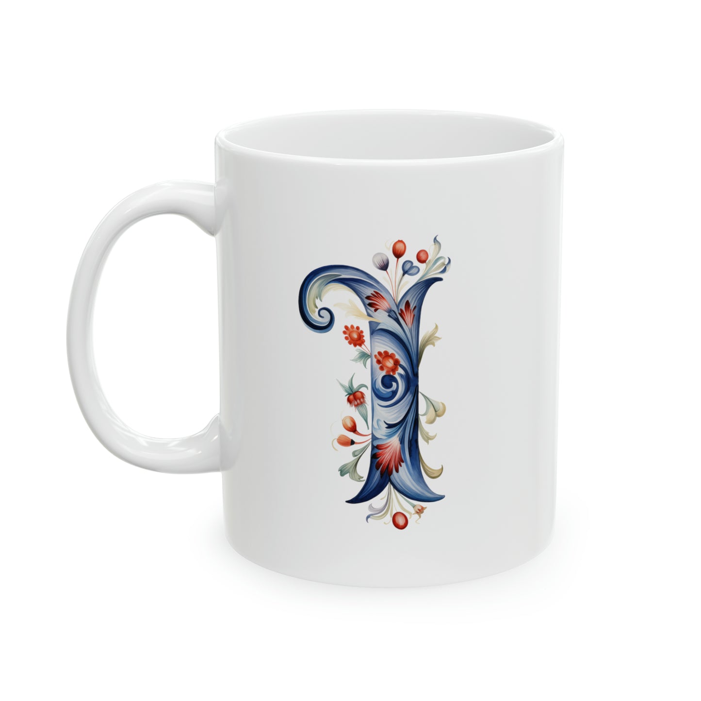 I Norwegian Rosemaling Mug Norway Alphabet Coffee Mug 11oz